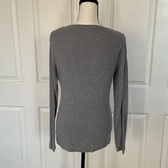 Banana Republic Long Sleeve Crewneck Cotton Blend T-Shirt, Medium - Picture 5 of 9